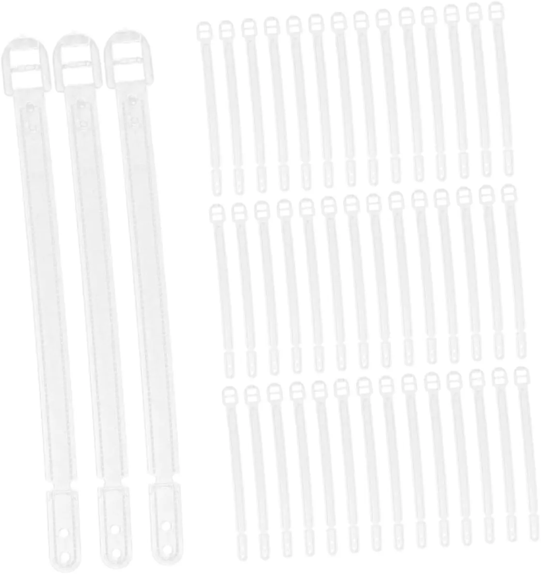 100pcs Clear Plastic Luggage Tag Loops Identification Straps for Bags Backpacks Suitcases Lightweight Versatile Travel Accessories Secure Plastic Buckle Design