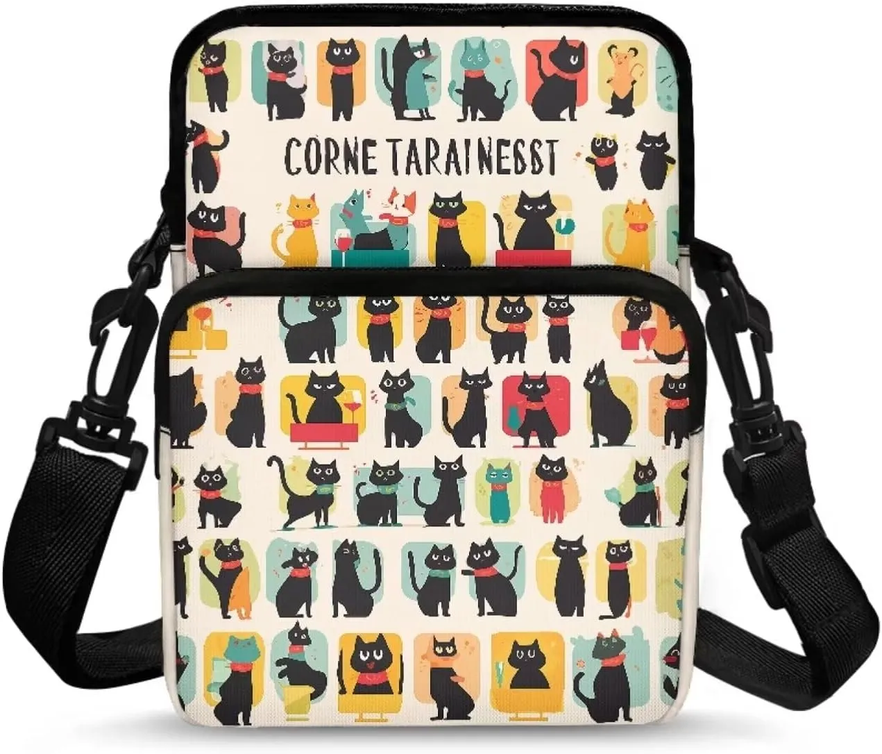 2 Layer Cross Body Bags Shoulder Sling Bag Purse Satchel Bags for Men Women Girls Boys