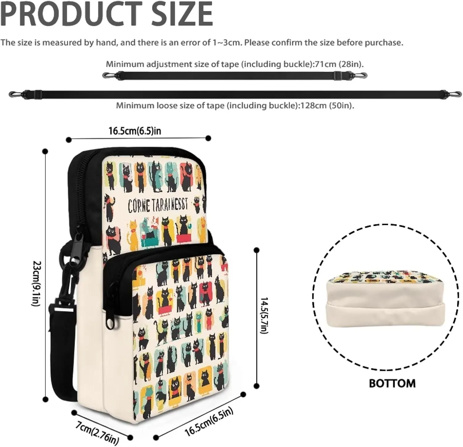 2 Layer Cross Body Bags Shoulder Sling Bag Purse Satchel Bags for Men Women Girls Boys