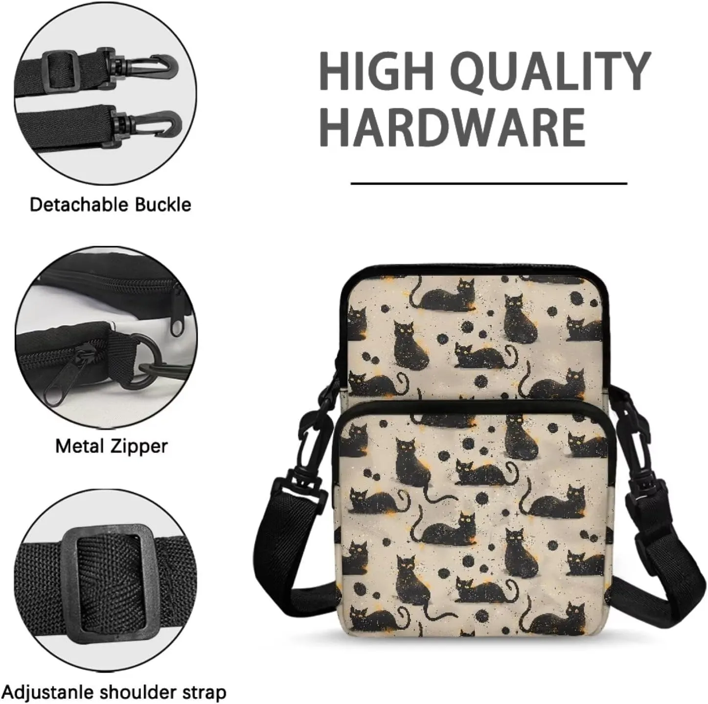 2 Layer Cross Body Bags Shoulder Sling Bag Purse Satchel Bags for Men Women Girls Boys