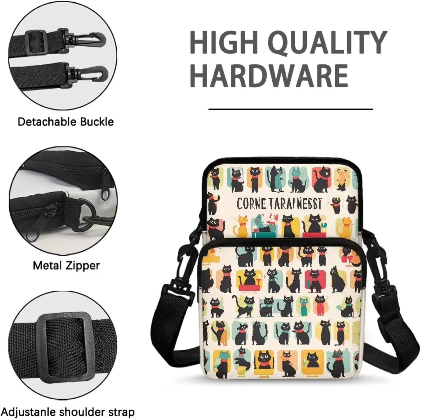 2 Layer Cross Body Bags Shoulder Sling Bag Purse Satchel Bags for Men Women Girls Boys