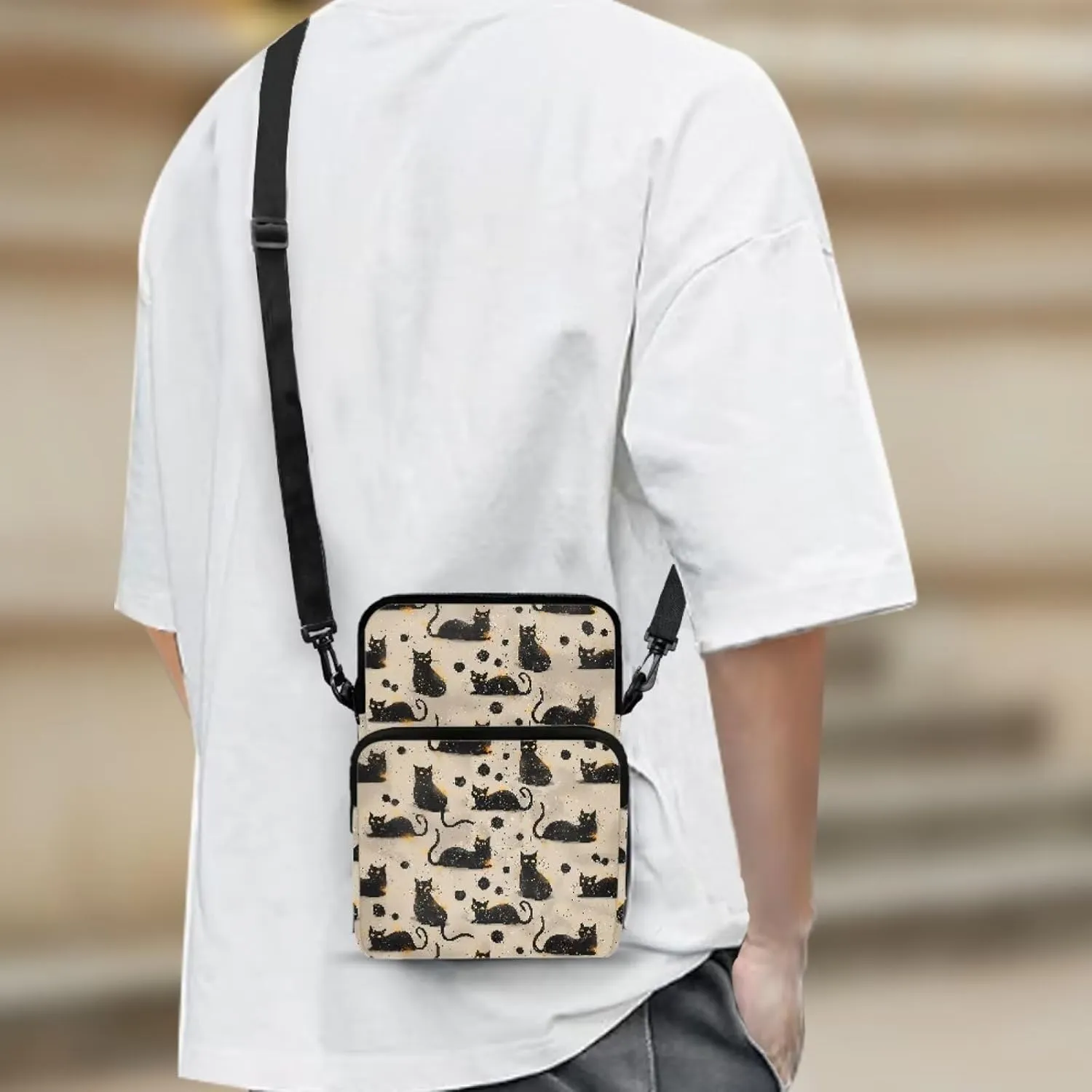 2 Layer Cross Body Bags Shoulder Sling Bag Purse Satchel Bags for Men Women Girls Boys
