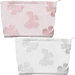 2 PCS Pink Bow Makeup Bag Large Capacity Elegant Bow Preppy Cosmetic Bag Zipper Pouch Organizer Cute Portable Storage Case Cute Roomy Pink Portable Travel Toiletry Bag for Women Girls Travel Storage