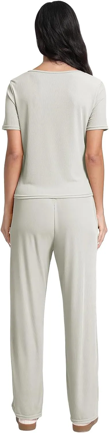 2 Piece Set For Women With Pockects,Wide Leg Pants Tracksuit Set Women