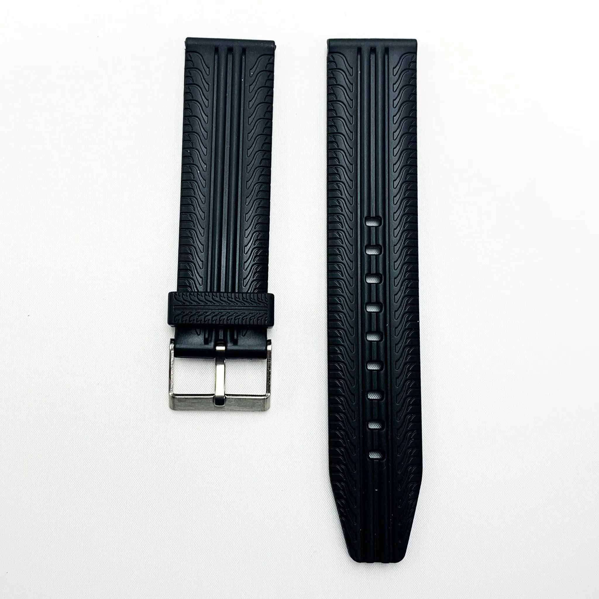 22 MM PVC Extra Grip Watch Band With Black Color Quick Release Regular Size Watch Strap
