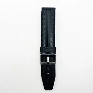 22 MM PVC Extra Grip Watch Band With Black Color Quick Release Regular Size Watch Strap