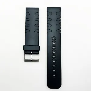 22 MM PVC Plain Fin Style Watch Band With Black Color Quick Release Regular Size Watch Strap