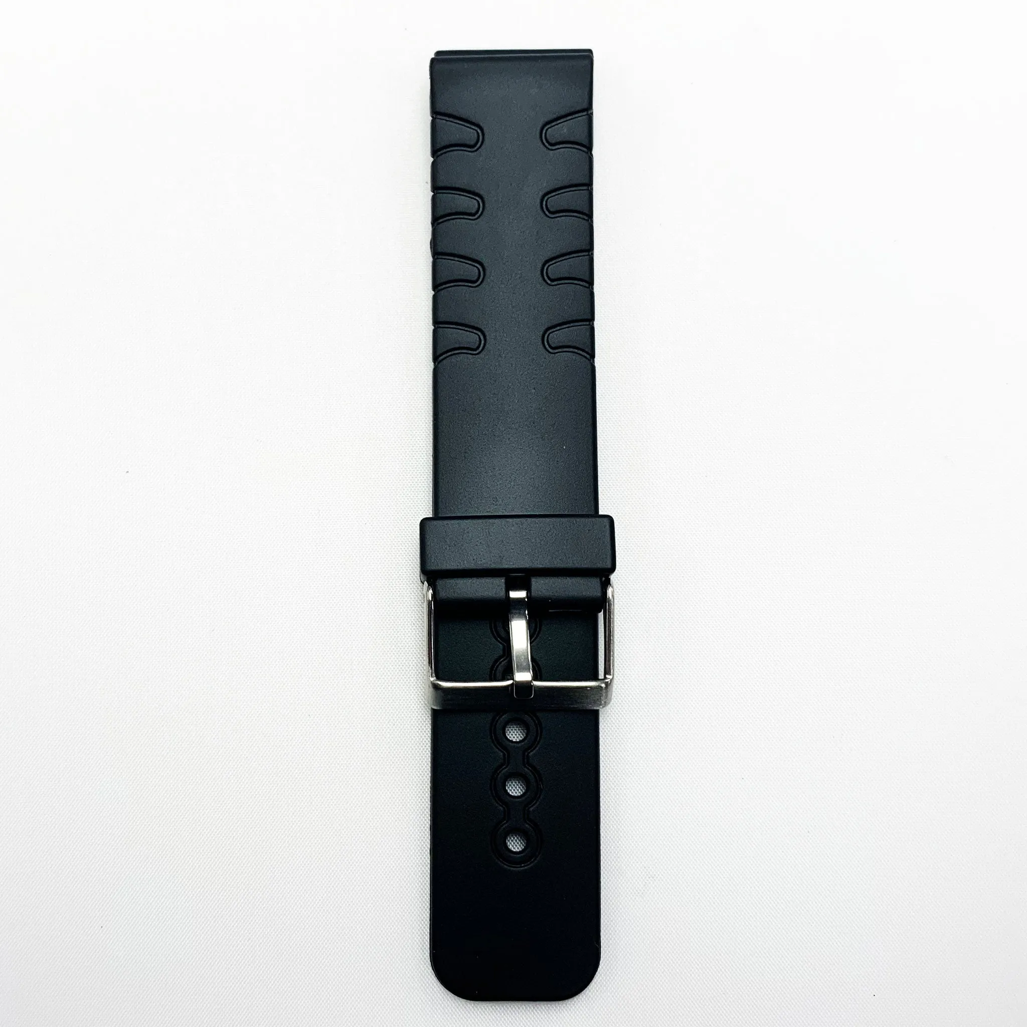 22 MM PVC Plain Fin Style Watch Band With Black Color Quick Release Regular Size Watch Strap
