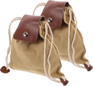 2PCS Foraging Pouch Portable Canvas Picking Bag for Outdoor Harvesting Lightweight Drawstring Belt Storage for Fruit Mushroom Gathering Versatile Use Orchards and Nature