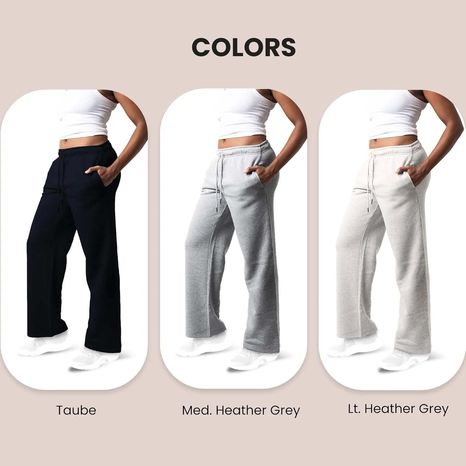 3 Pack Sweatpants Women, Wide Leg Womens Sweatpants, Workout - Yoga Pants (Available in Plus)