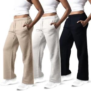 3 Pack Sweatpants Women, Wide Leg Womens Sweatpants, Workout - Yoga Pants (Available in Plus)