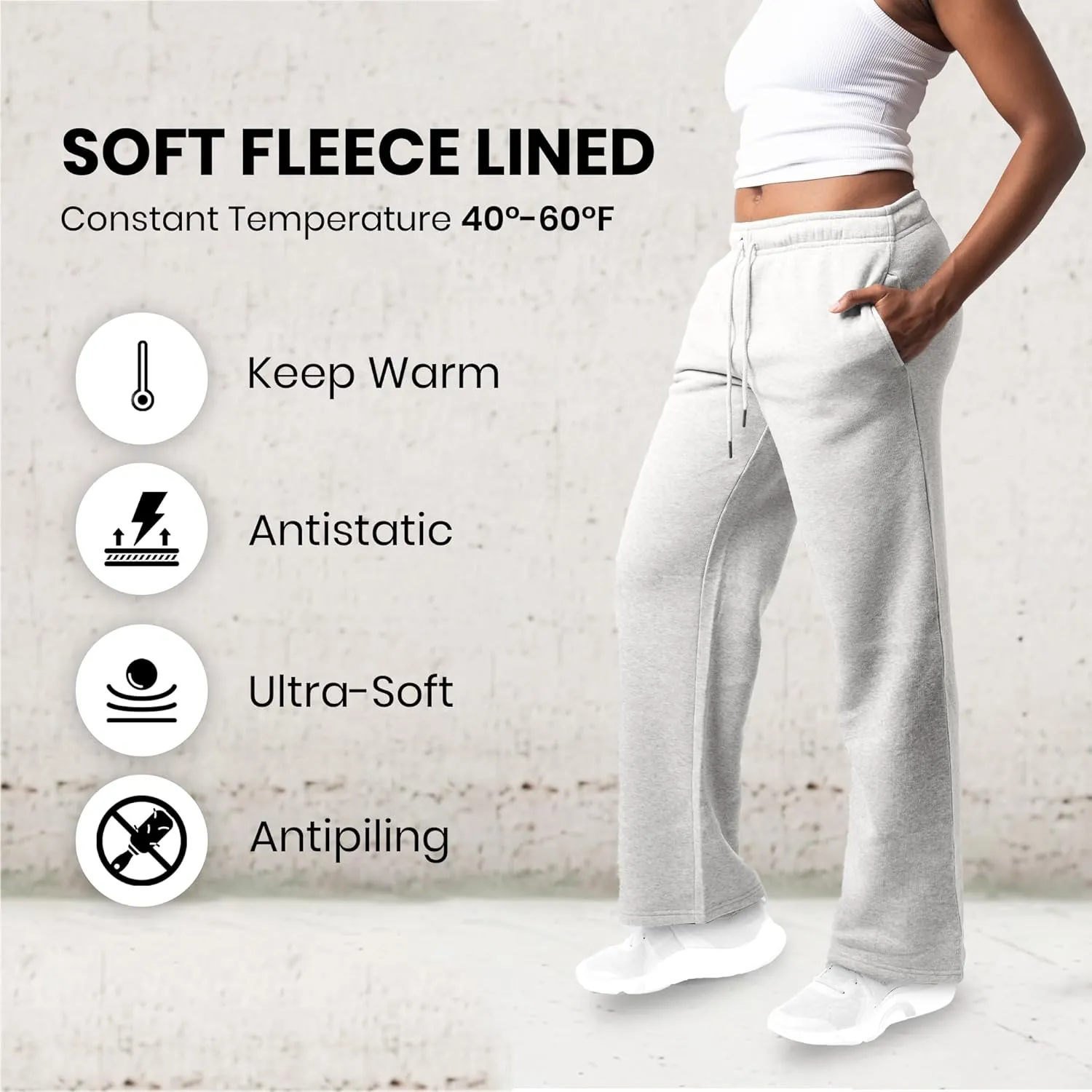 3 Pack Sweatpants Women, Wide Leg Womens Sweatpants, Workout - Yoga Pants (Available in Plus)