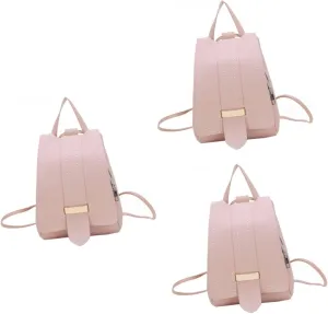 3 Pcs Small Sling Bag Zipper Pu Leather Shoulder Bag for Women Backpack Purse Fashion Satchel