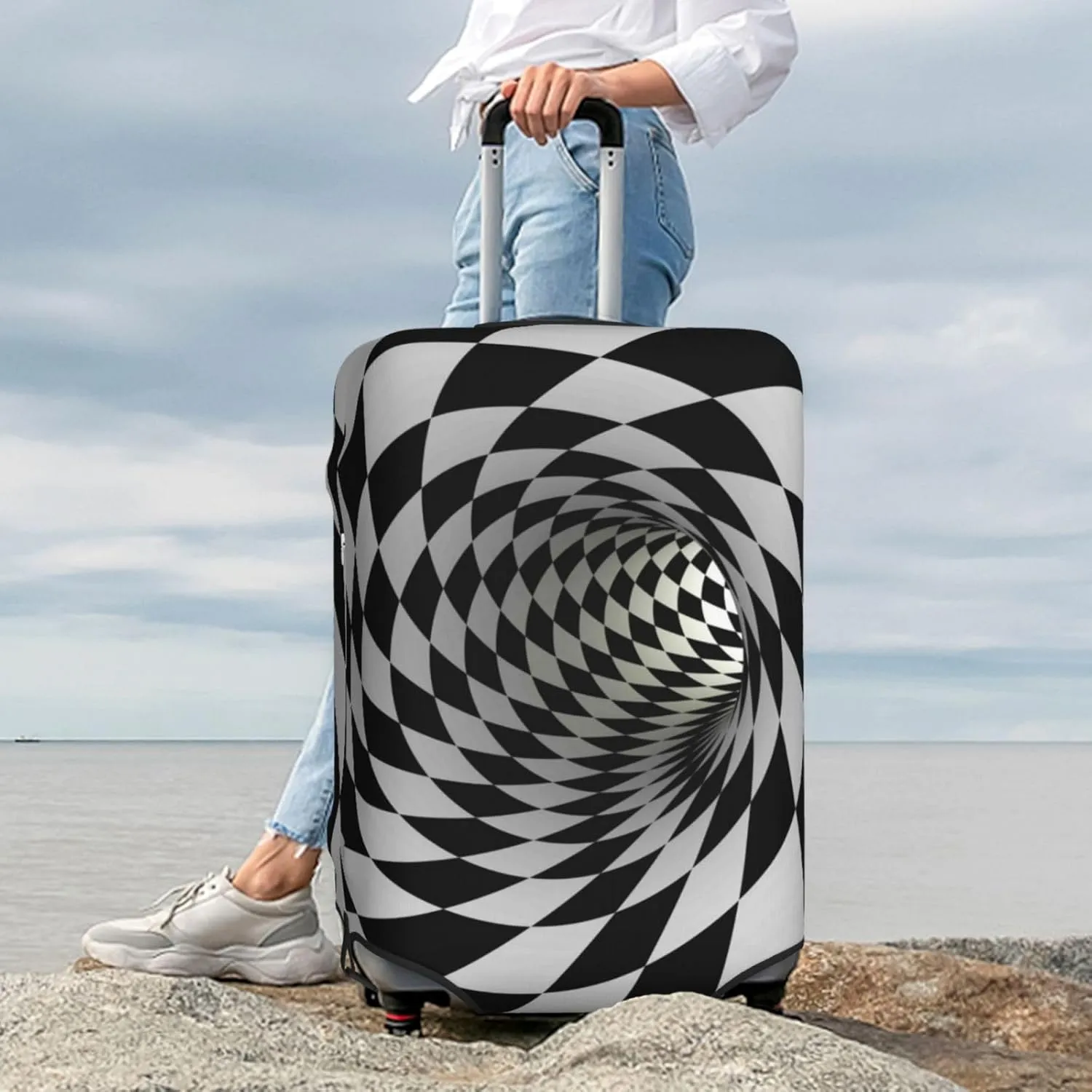 3d Vortex Illusion Luggage Cover,Washable Suitcase Covers Fashion Luggage Covers,Anti-Scratch Suitcase Protector Cover
