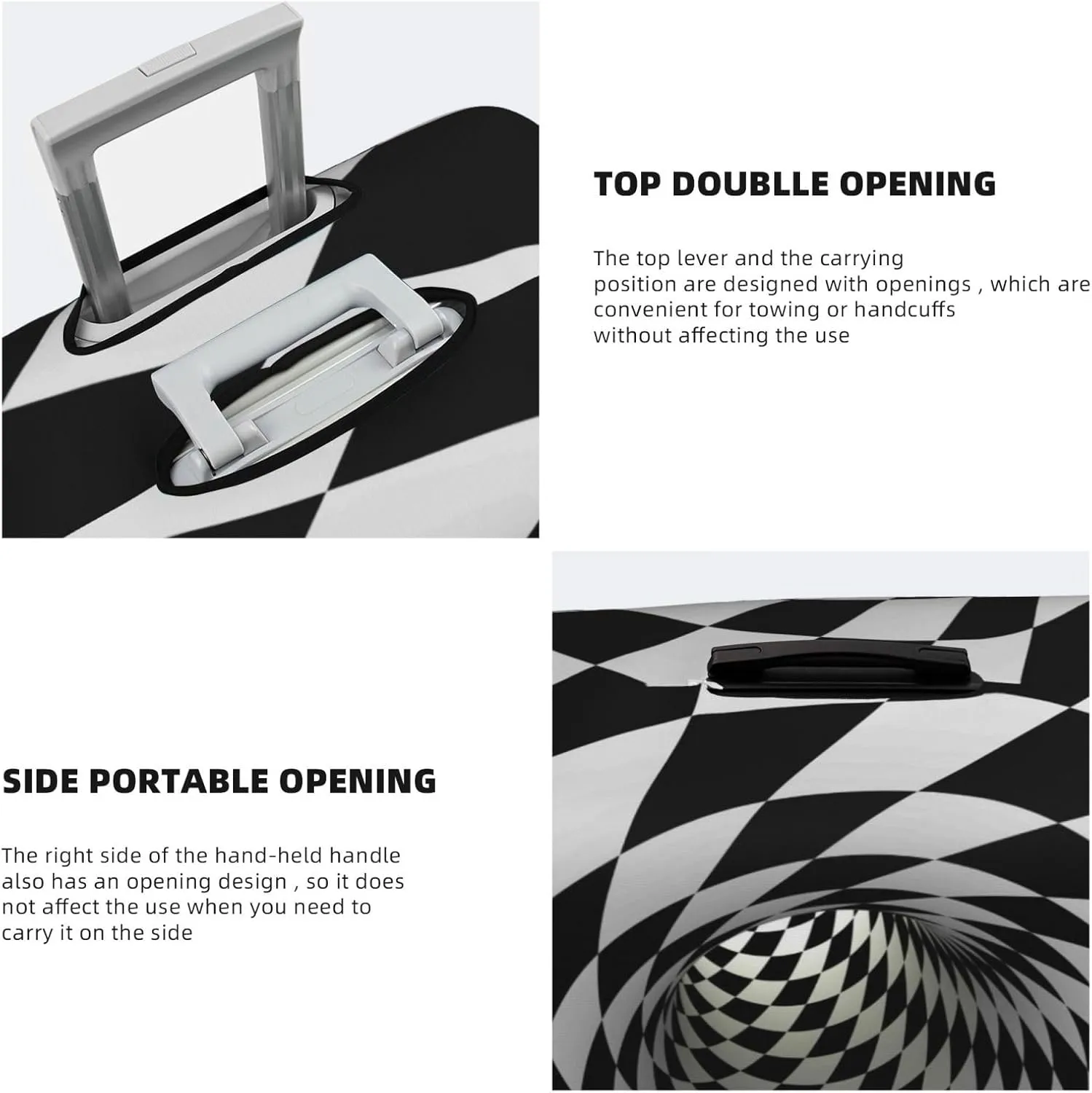 3d Vortex Illusion Luggage Cover,Washable Suitcase Covers Fashion Luggage Covers,Anti-Scratch Suitcase Protector Cover