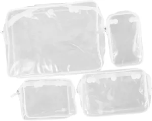 4pcs Clear Travel Bags for Toiletries Makeup Bag Transparent Storage Pouches for Cosmetics Phones and Daily Essentials Spacious Durable and Versatile Organizers