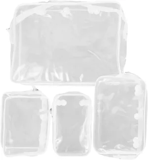 4pcs Clear Travel Organizer Transparent Plastic Zipper Bags for Toiletries and Makeup Versatile Beach Bag Accessories for and Quick Access for Travel Essentials
