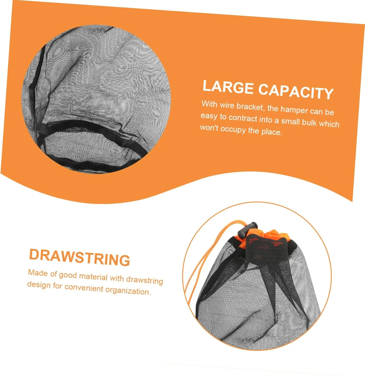 5sets Clothes Storage Bag Drawstring Bag for Travel Mesh Hammock Anti-wear Portable Clothes Organizer 2pcs*5