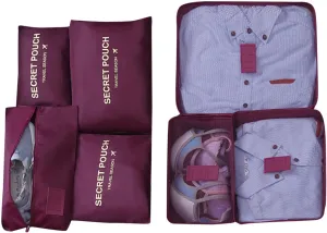 7 Set Packing Cubes for Suitcases, Travel Luggage Packing Organizers with Storage Shoe Bag, Clothing Underwear Bag, for Man & Women (F)