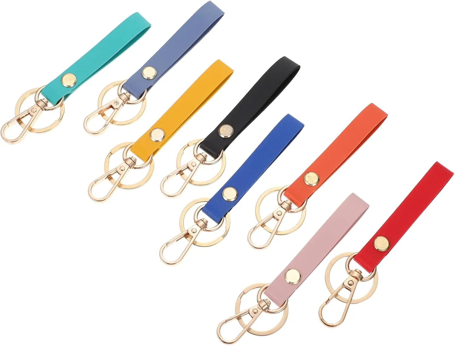 8Pcs PU Leather Wristlet Strap Keychains Durable Keychain Wristlet for Keys Cards Items Convenient Lanyard Holder for Easy Access Mixed Colors