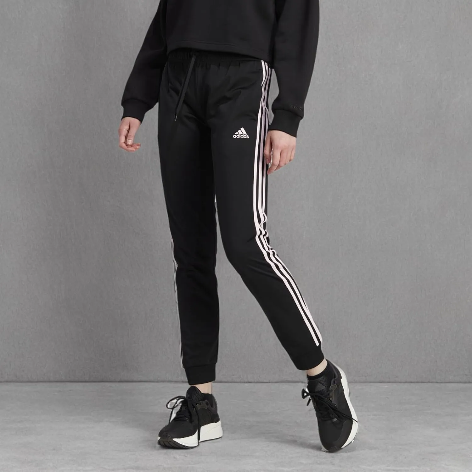 adidas Women's Essentials Warm-up Slim Tapered 3-Stripes Track Pants