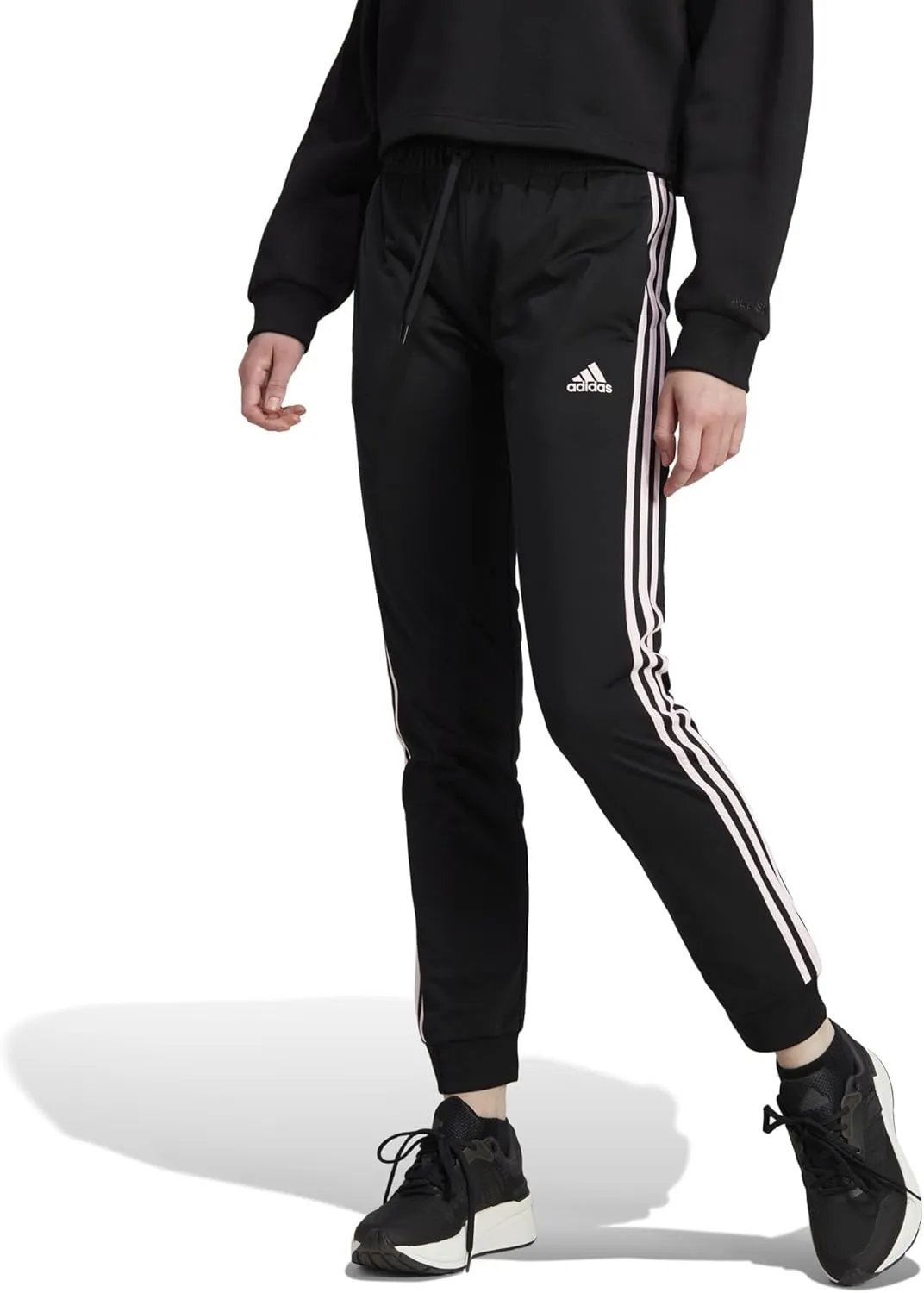 adidas Women's Essentials Warm-up Slim Tapered 3-Stripes Track Pants