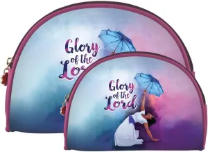 African American Expressions - Mothers Day Gifts for Mom, Set of 2 Makeup Bags, Glory of the Lord, 9 x 6.5/7.5 x 5 Inches, COS-24