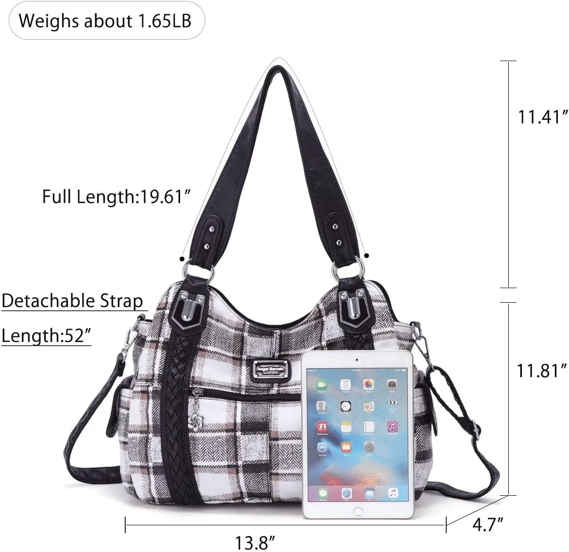Angel Barcelo Roomy Fashion Hobo Womens Handbags Ladies Purse Satchel Shoulder Bags Tote Washed Leather Bag