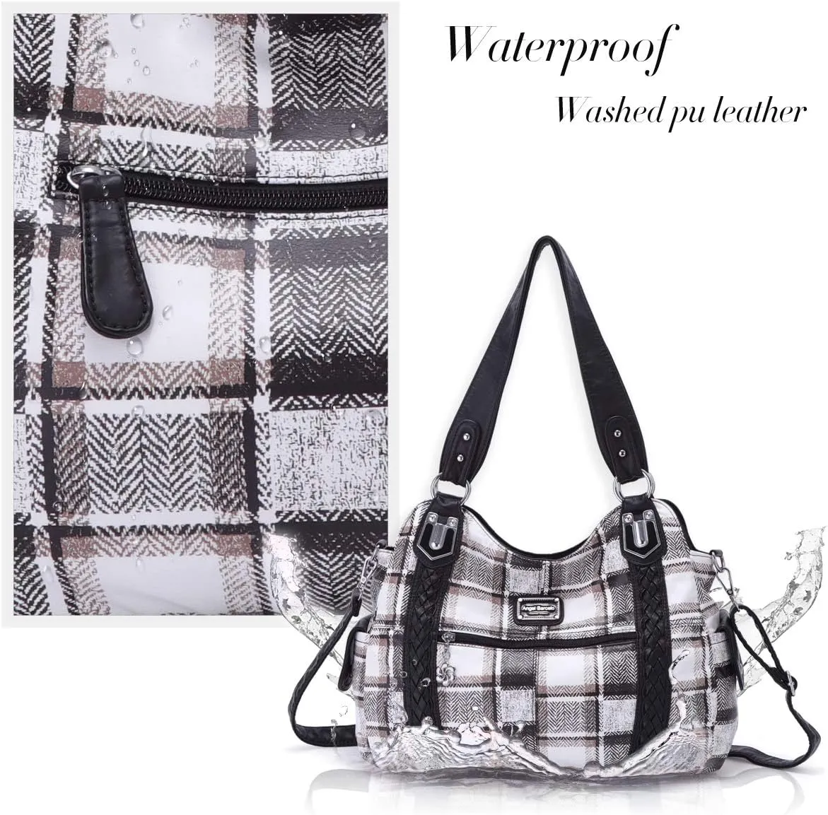 Angel Barcelo Roomy Fashion Hobo Womens Handbags Ladies Purse Satchel Shoulder Bags Tote Washed Leather Bag