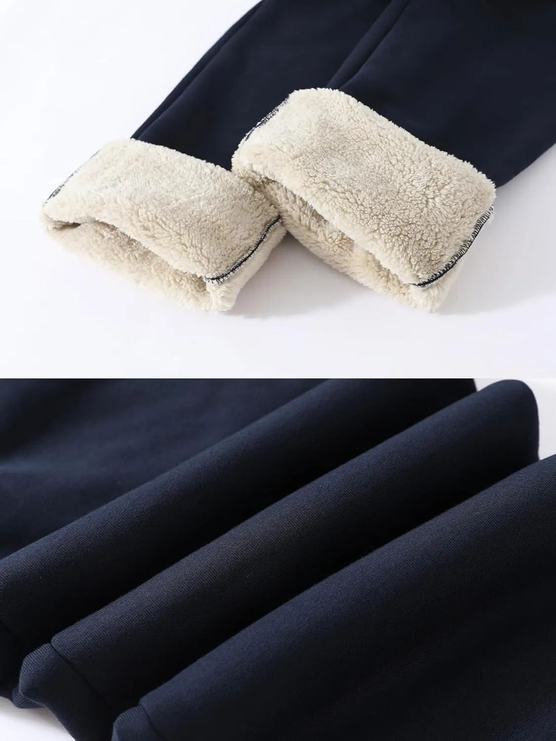 Aprsfn Men's Sherpa Lined Sweatpants Thicken Warm Athletic Pants Sports Jogger