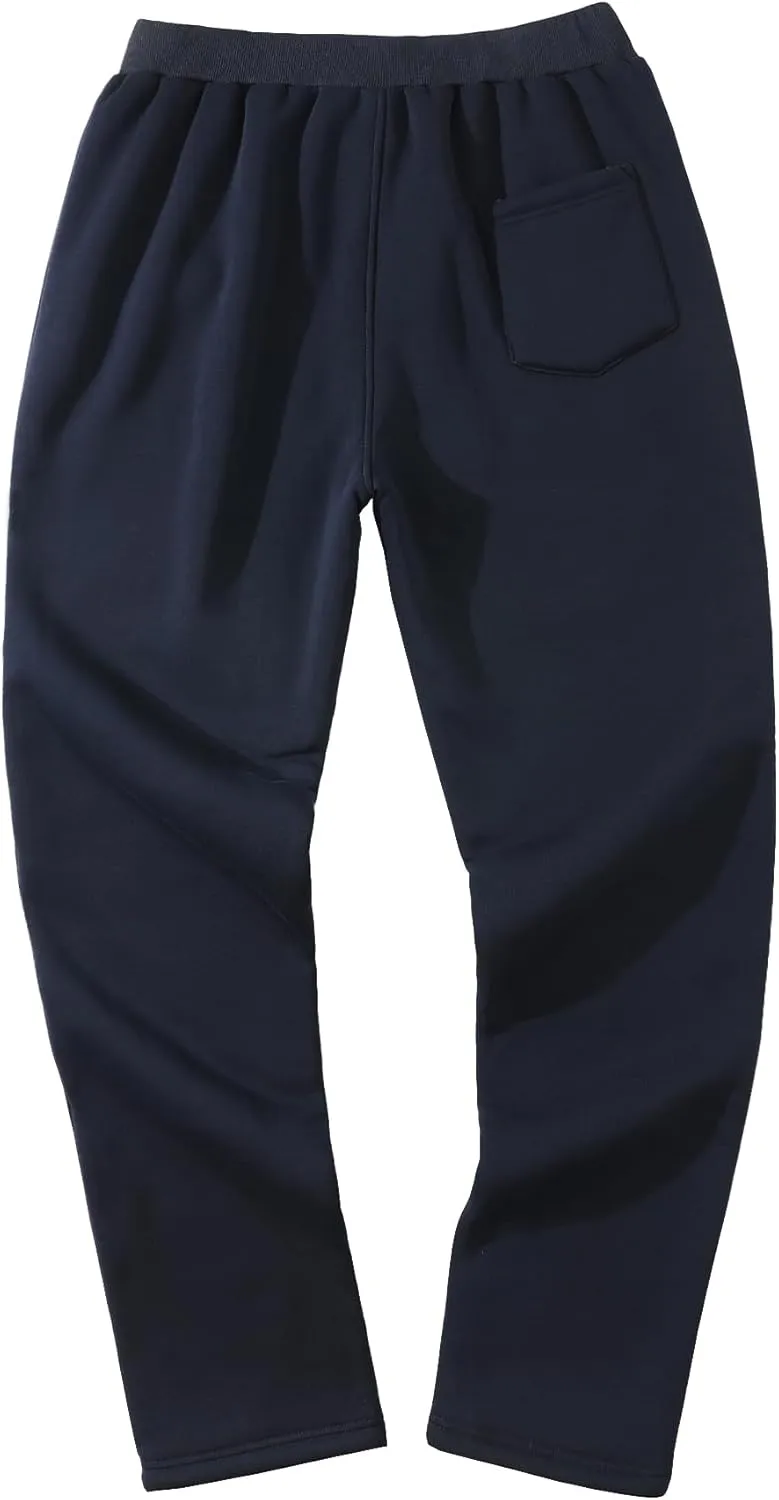 Aprsfn Men's Sherpa Lined Sweatpants Thicken Warm Athletic Pants Sports Jogger