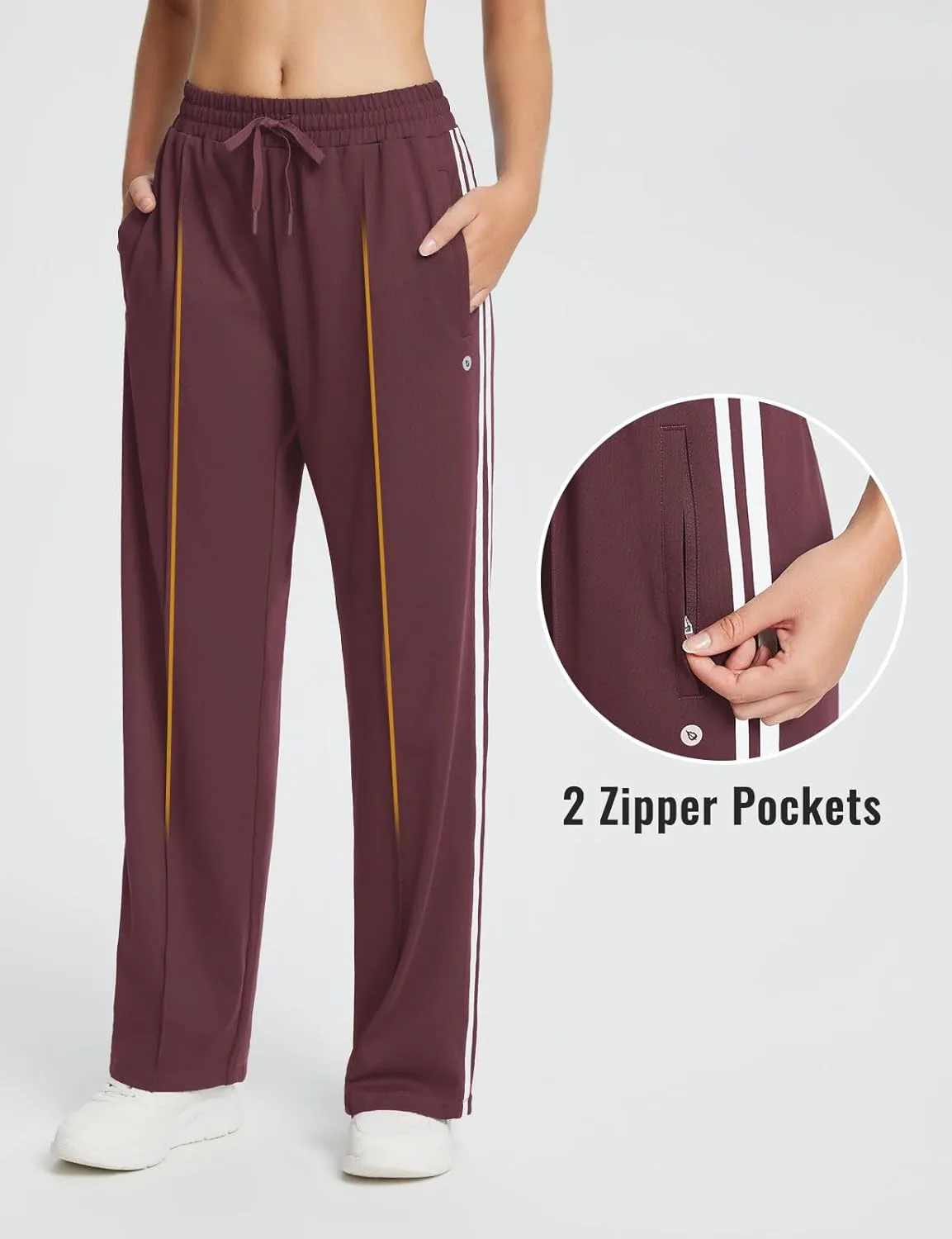 baleaf Women's Track Pants Athletic Jogging Sweatpants Zipper Pockets Warm-Up Sports Running Pants