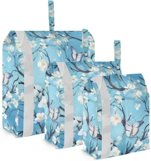 Blue Butterflies Branches Packing Cubes for Travel 3 Set Packing Bags Suitcase Organizer Bags for Travel Compression