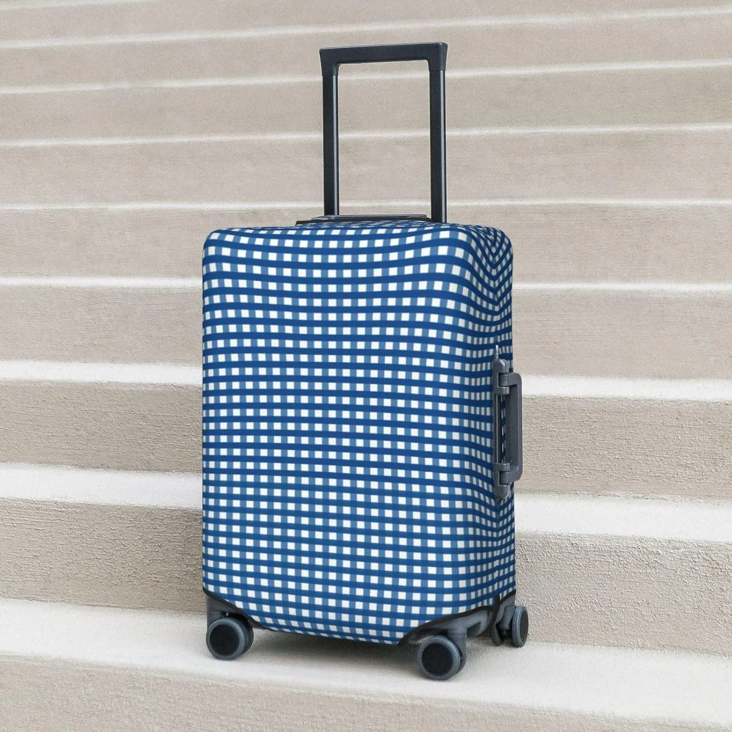 Blue Gingham Luggage Cover,Washable Suitcase Covers Fashion Luggage Covers,Anti-Scratch Suitcase Protector Cover
