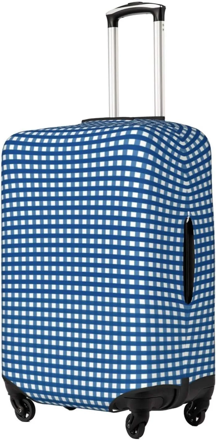Blue Gingham Luggage Cover,Washable Suitcase Covers Fashion Luggage Covers,Anti-Scratch Suitcase Protector Cover