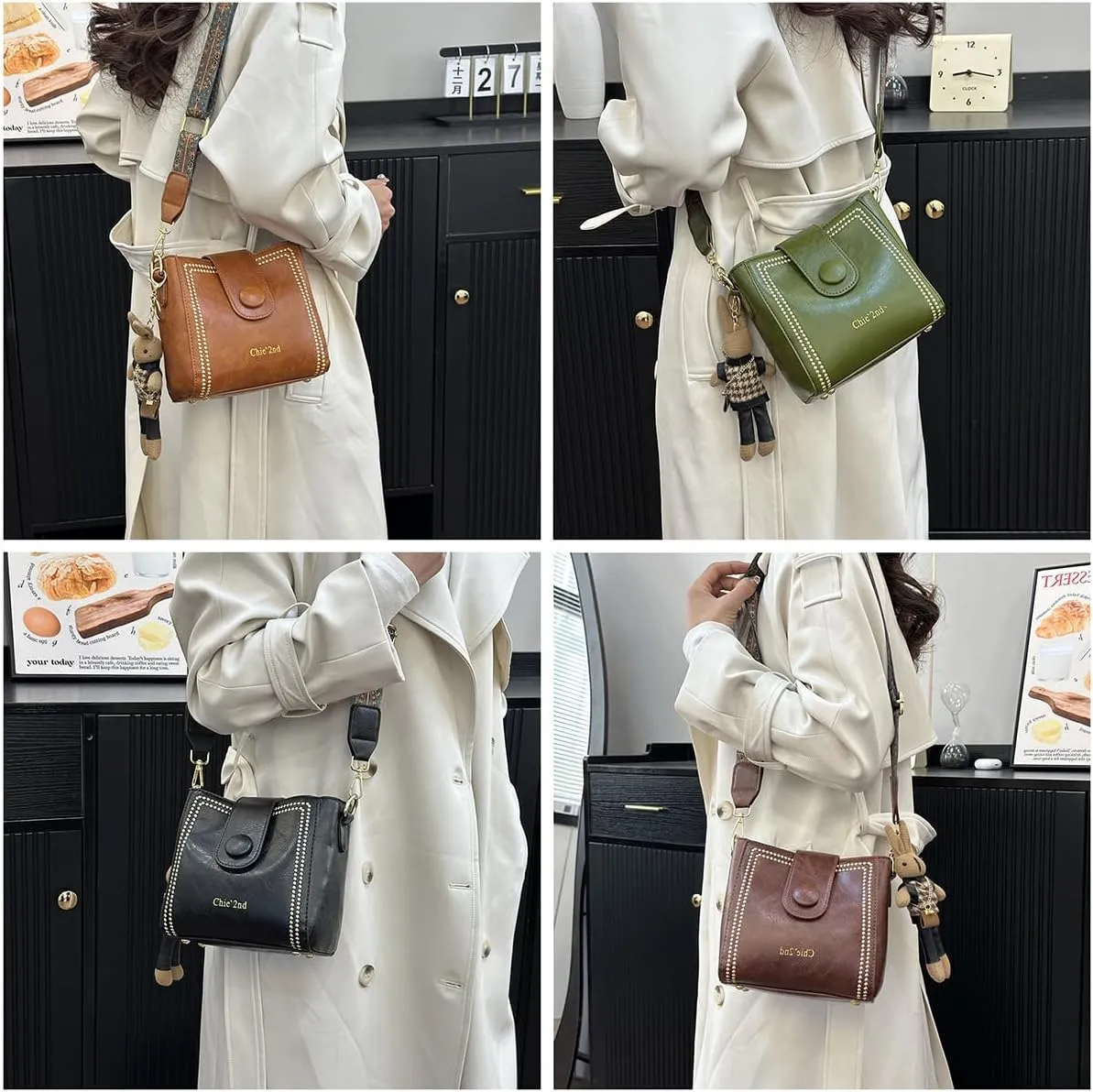 Bootara Bucket Bag - Spacious Vintage Design with Adjustable Shoulder Strap, Perfect for Travel, Casual & chic Crossbody Bag (Brown)
