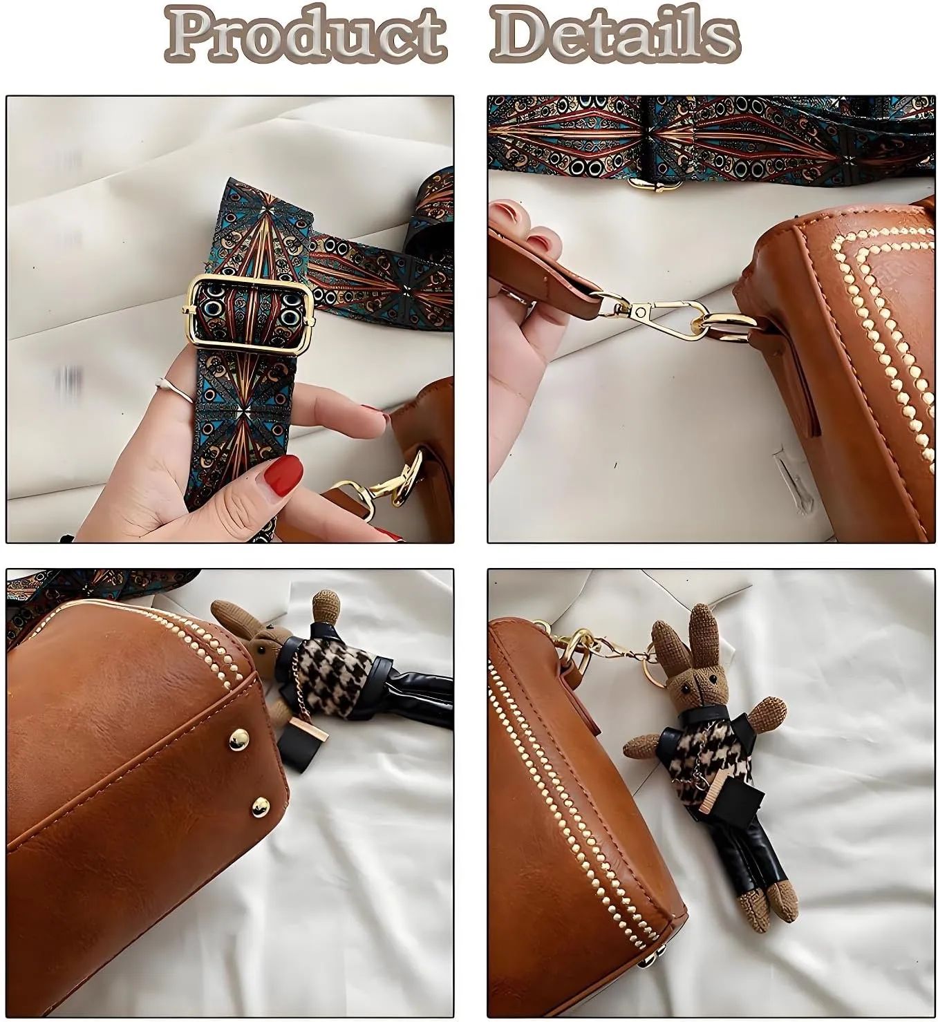 Bootara Bucket Bag, Vintage Crossbody Bag With Adjustable Wider Shoulder Strap, Spacious Travel Tote