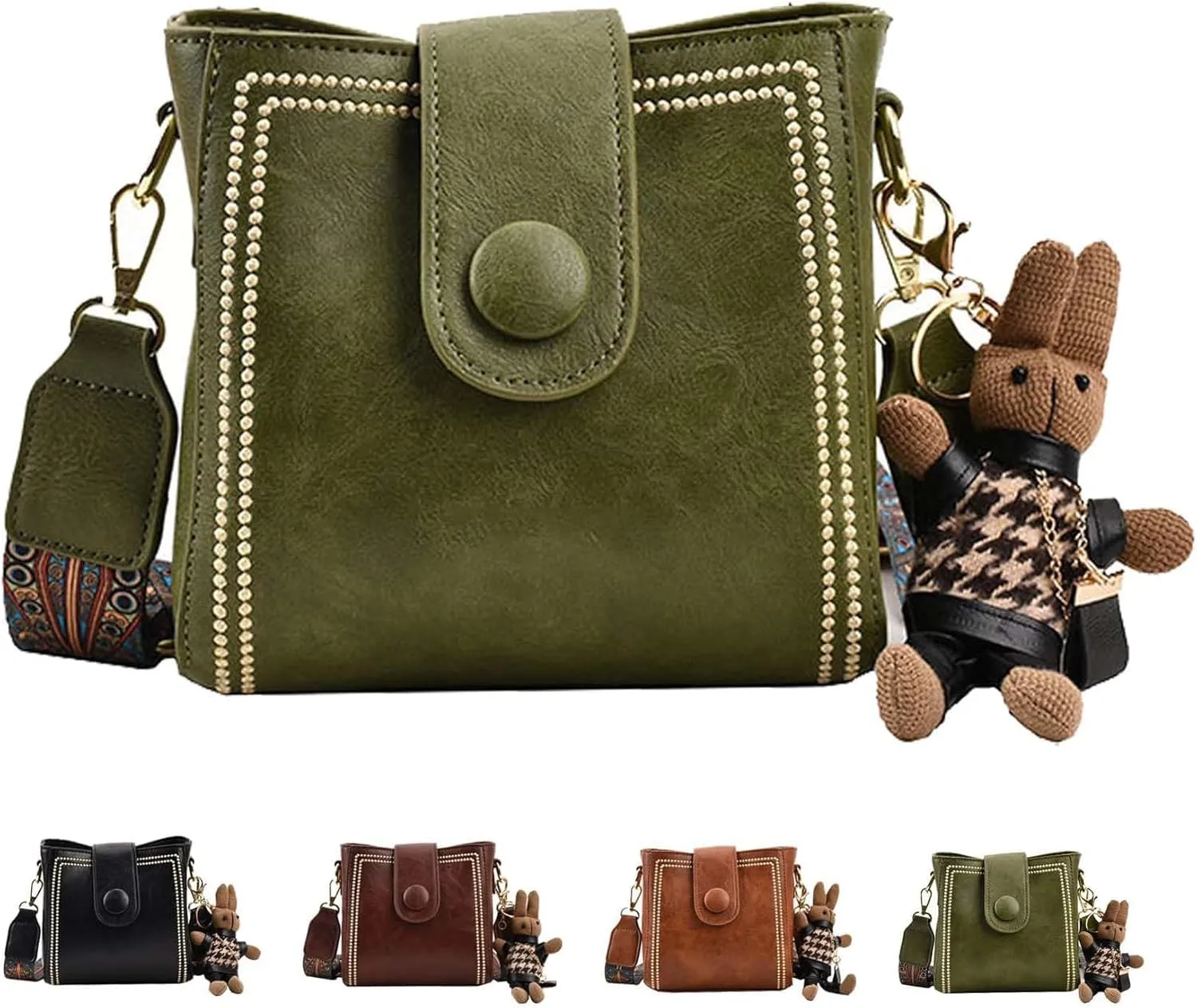 Bootara Bucket Bag, Vintage Crossbody Bag With Adjustable Wider Shoulder Strap, Spacious Travel Tote