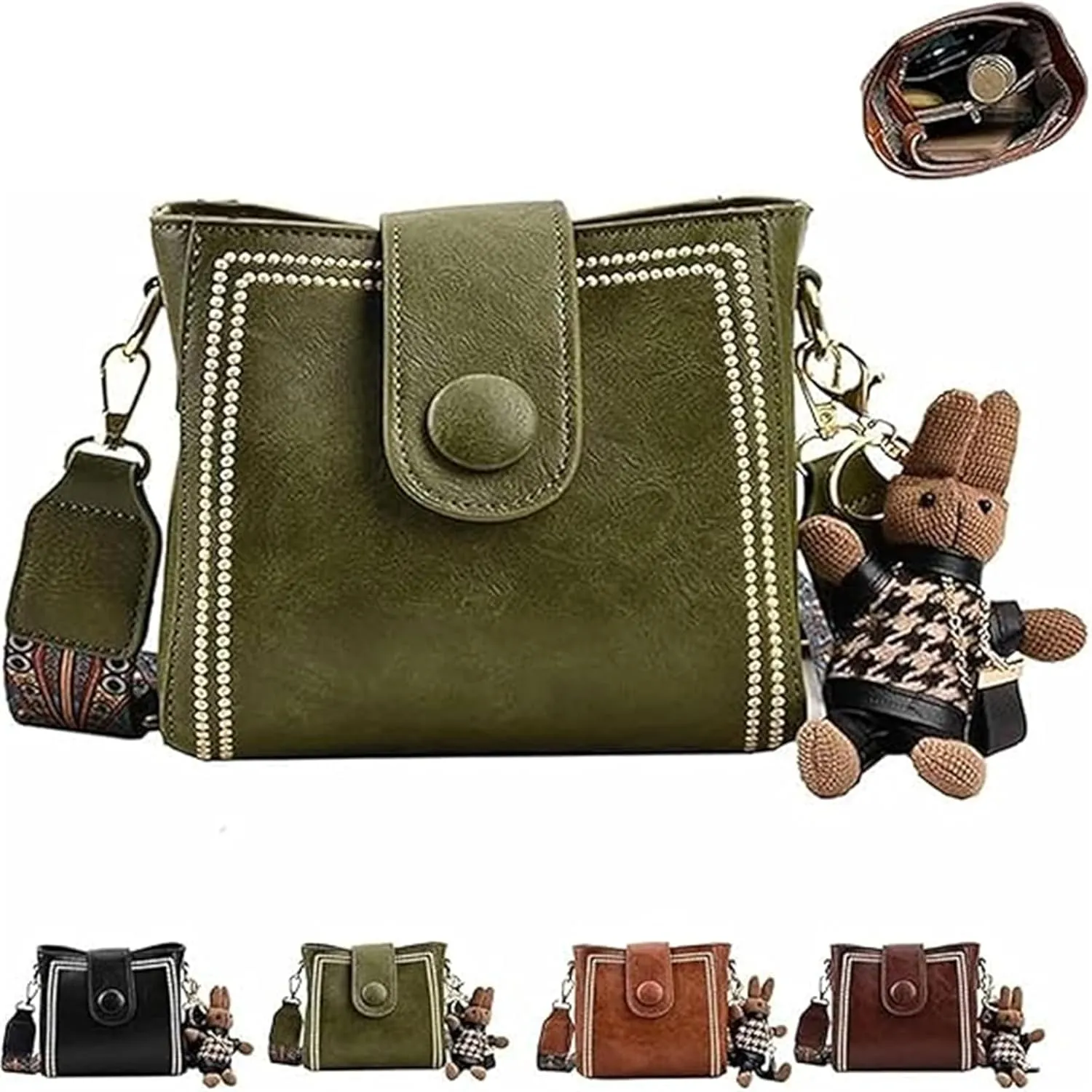 Bootara Bucket Bag, Vintage Fashion Bag, Crossbody Bags Adjustable Wider Shoulder Strap, Spacious Travel Tote