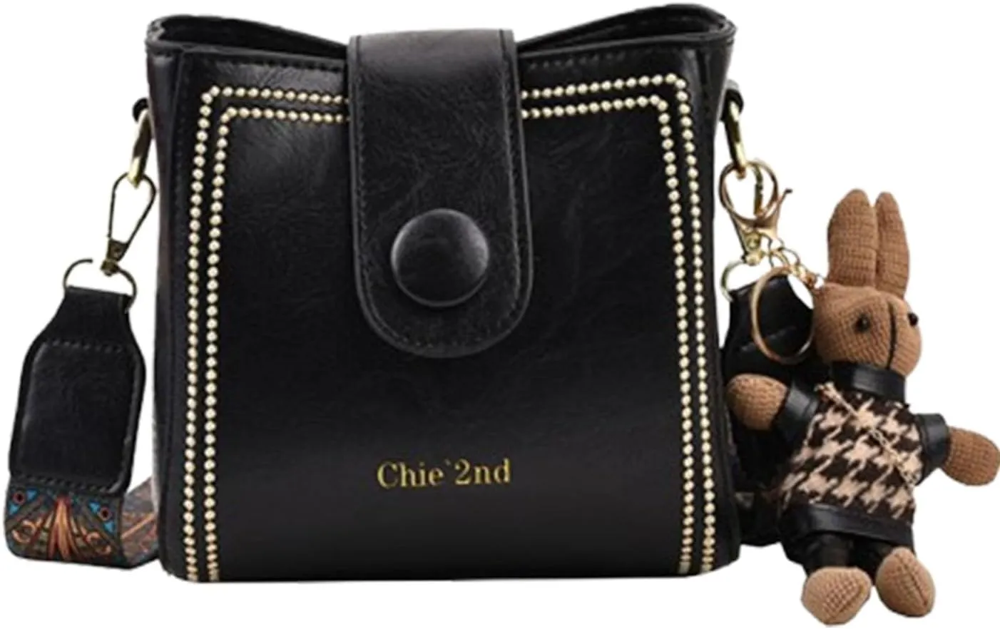 Bootara Bucket Bag, Women's Vintage Bunny Charm Bucket Bag  Convertible Shoulder Crossbody, Spacious Travel Tote