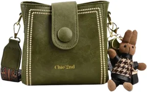 Bootara Bucket Bag, Women's Vintage Bunny Charm Bucket Bag  Convertible Shoulder Crossbody, Spacious Travel Tote