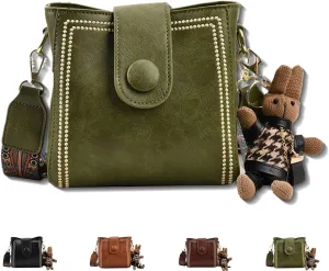 Bootara Bucket Bag, Women's Vintage Bunny Charm Convertible Shoulder Crossbody, Spacious Travel Tote