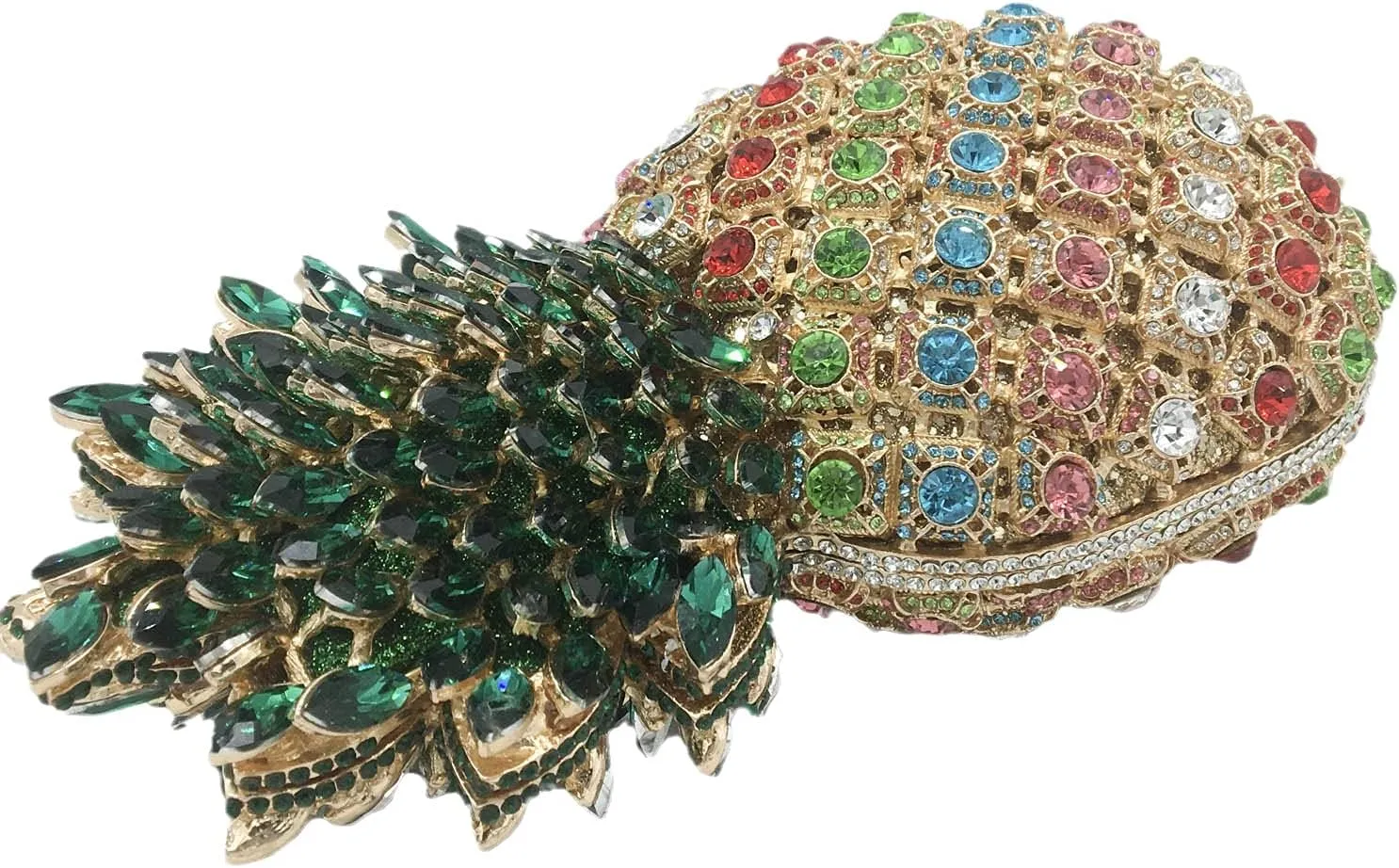 Boutique De FGG Pineapple Crystal Evening Bags and Clutches for Women Formal Dinner Purses Party Rhinestones Handbags