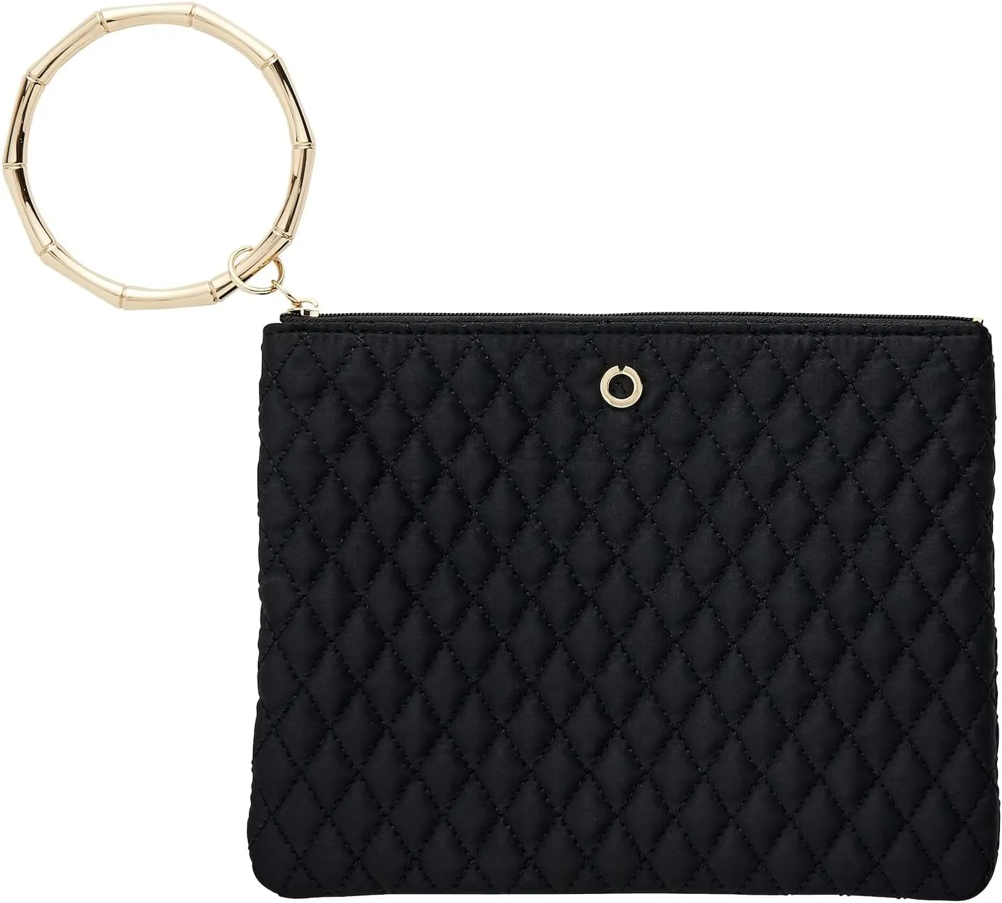 Bracelet Pouch  Clutch Bag with Bamboo Bangle Zip, Stylish Wristlet for Women, Lightweight & Spacious Accessory