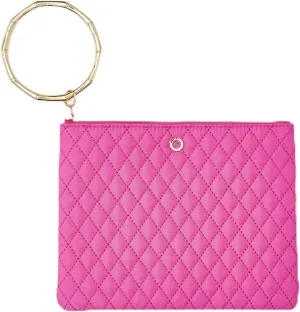 Bracelet Pouch  Clutch Bag with Bamboo Bangle Zip, Stylish Wristlet for Women, Lightweight & Spacious Accessory