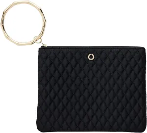 Bracelet Pouch  Clutch Bag with Bamboo Bangle Zip, Stylish Wristlet for Women, Lightweight & Spacious Accessory