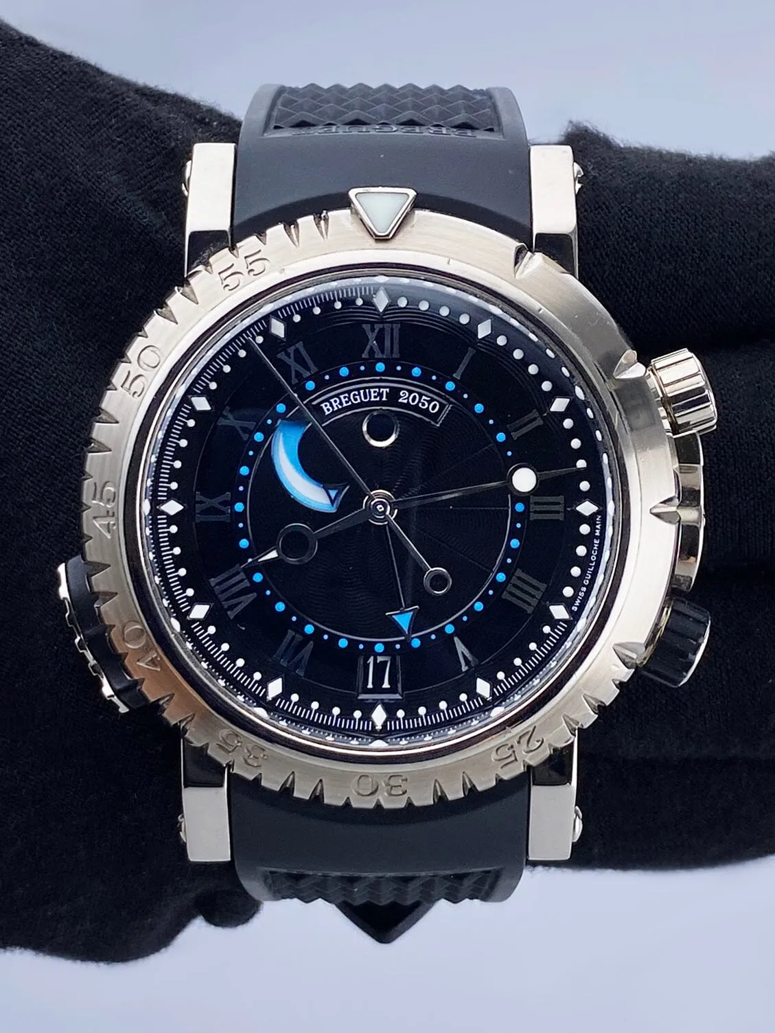 Breguet Marine Royal 5847 18K White Gold Mens Watch Box Papers