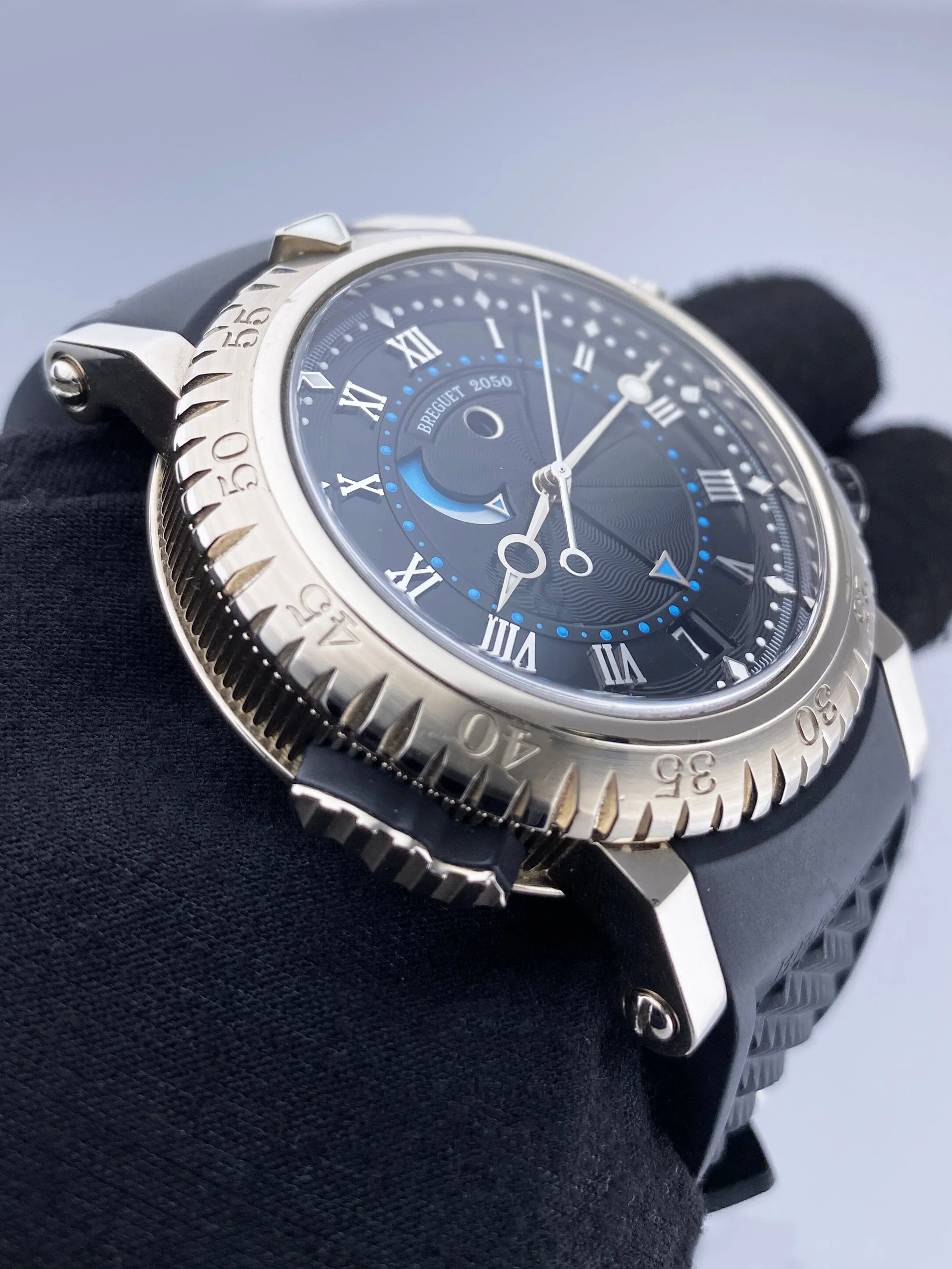 Breguet Marine Royal 5847 18K White Gold Mens Watch Box Papers