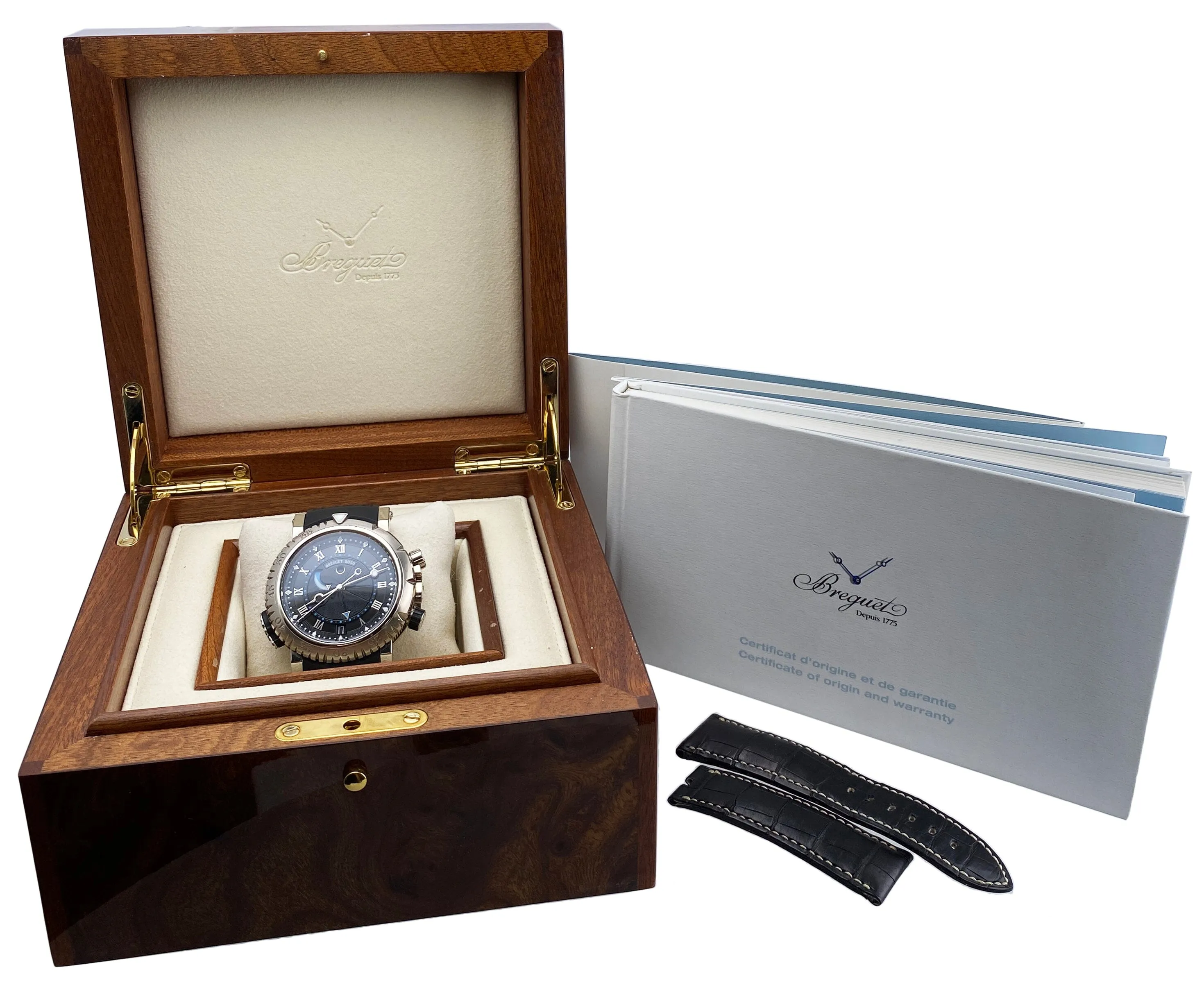 Breguet Marine Royal 5847 18K White Gold Mens Watch Box Papers