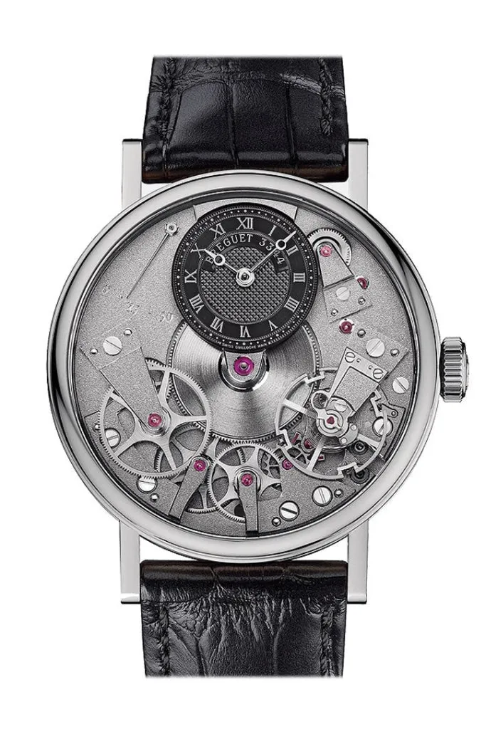 Breguet Tradition Black Skeleton Dial 18kt White Gold Black Leather Men's Watch 7027BBG99V6 7027BB/G9/9V6